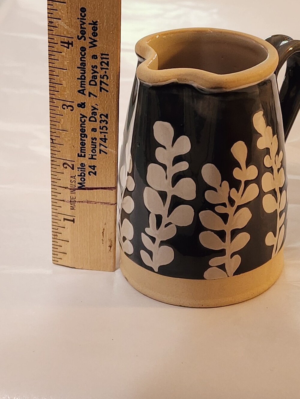 Mud Pie Stoneware Jug Cream & Sugar Set Greyish-Blue & White French Country - Picture 9 of 10